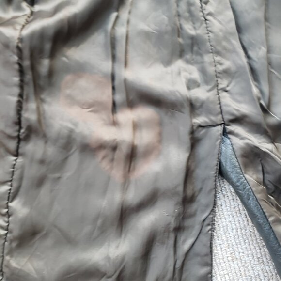 Sisley Vintage Distressed Leather Trench Coat Women's 40 IT (4 US) Brown Gray - Picture 10 of 13